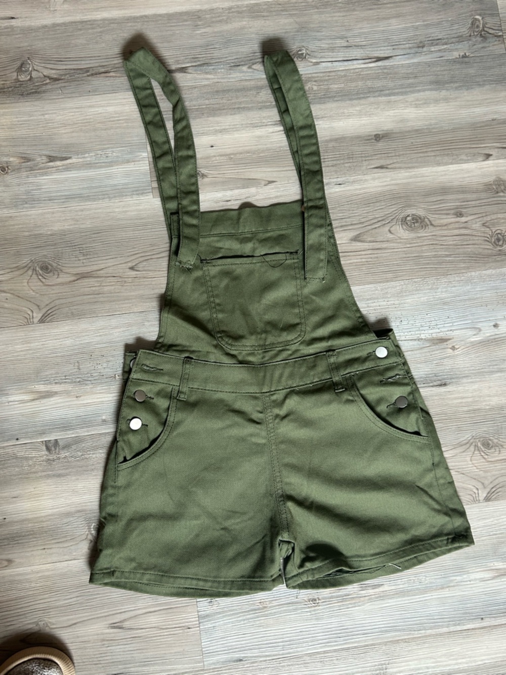 Olive Green Women's Short Overalls